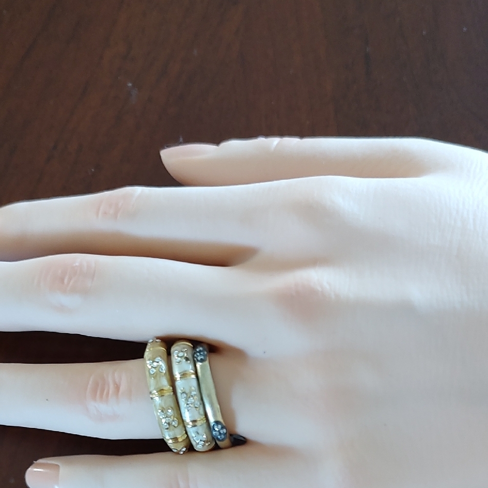 Elegant Gold and Silver Multi-Band Ring Set